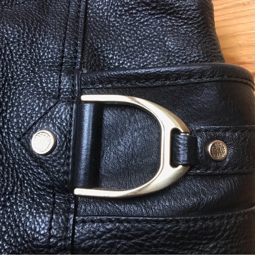 Cole Haan Black Leather Hobo Slouch Shoulder Bag, EUC, 18”